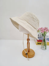 Women's cotton bucket hat, cotton wide brim hat