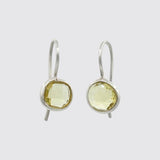 Small Faceted Organic Stone Drops Dangle Earrings