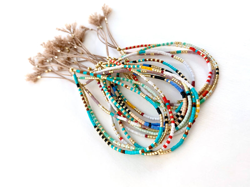 Beaded Bracelets w/ Sliding Clasp