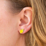 Lemon Enamel Earrings