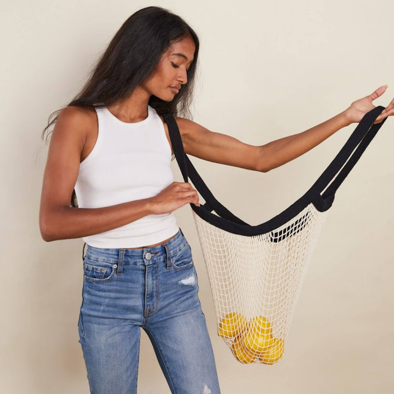 The french market bag no.2 in monochrome black