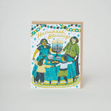 Hanukkah Blessings Letterpress Greeting Card by Phoebe Wahl