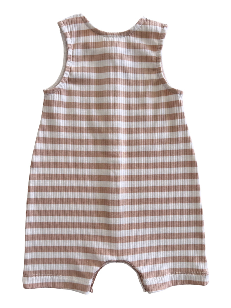 Tan Stripe / Organic Ribbed Bay Shortie (Baby - Kids)