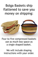 Natural Baby Bolga Market Basket with Leather Handle