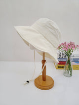 Women's cotton bucket hat, cotton wide brim hat