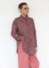 Linen Floral Pattern Shirt - Pink