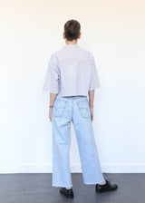 Upcycled Front Pleat Denim Pant