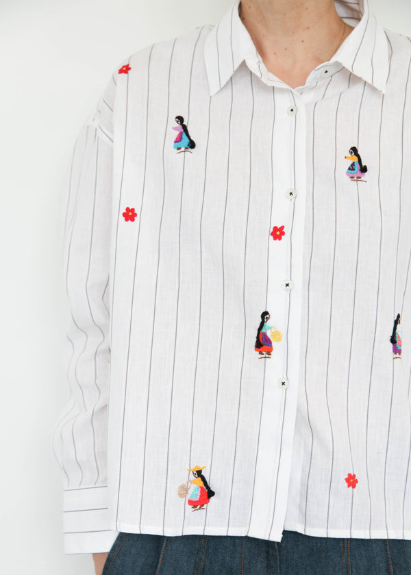 Mujeres Hand-Embroidered Shirt