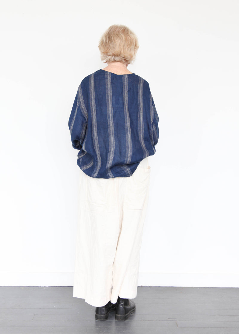 Indigo Stripe Pullover - Indigo/Natural Line