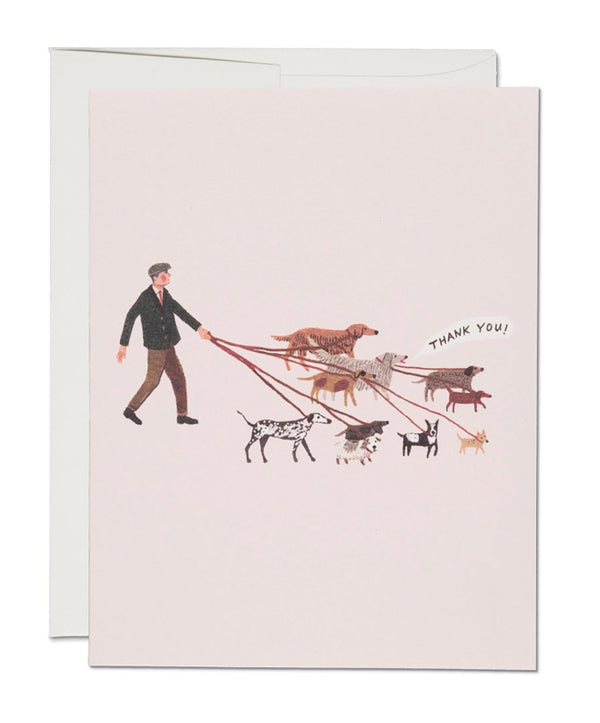Dog Walker greeting card - single card