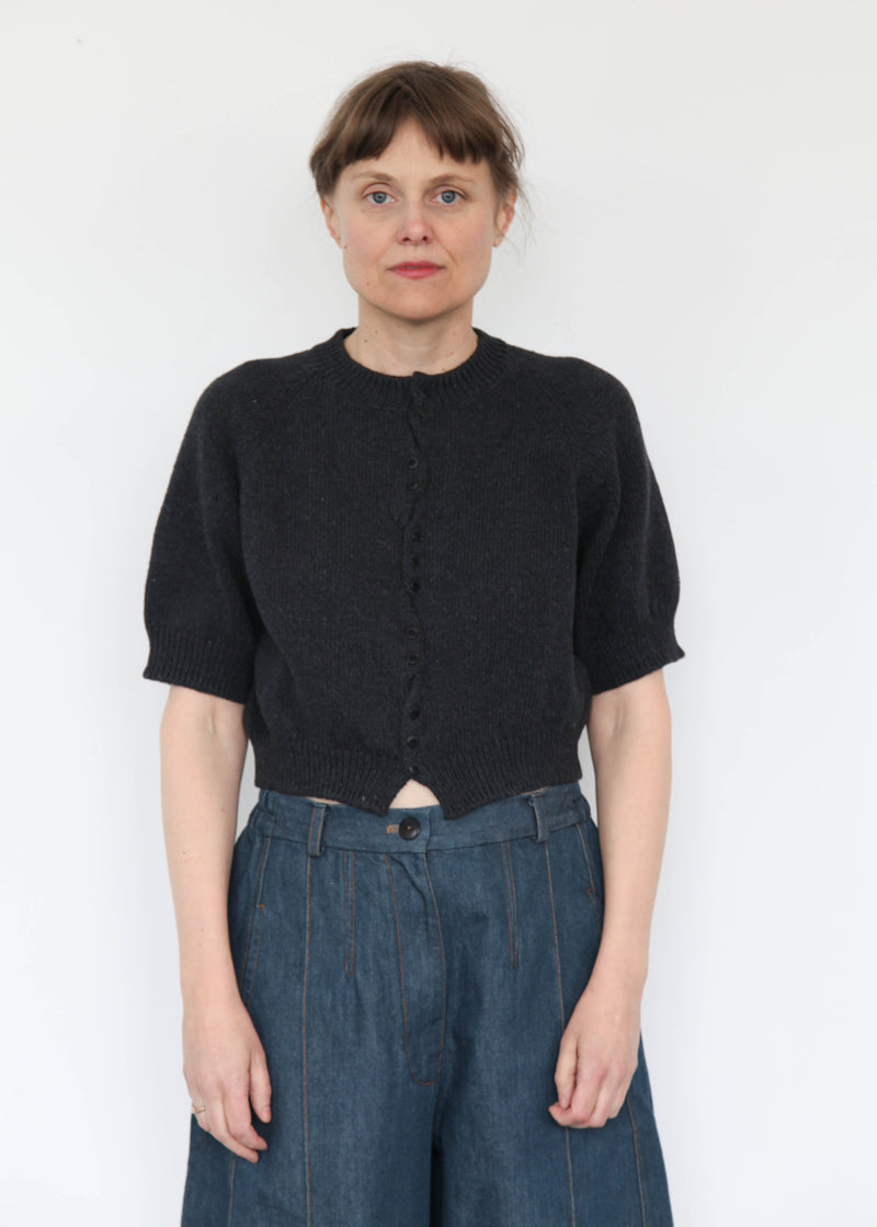 Heather Cotton Top Charcoal