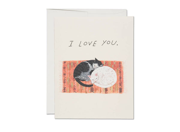 I Love You. Cat Cuddle Card