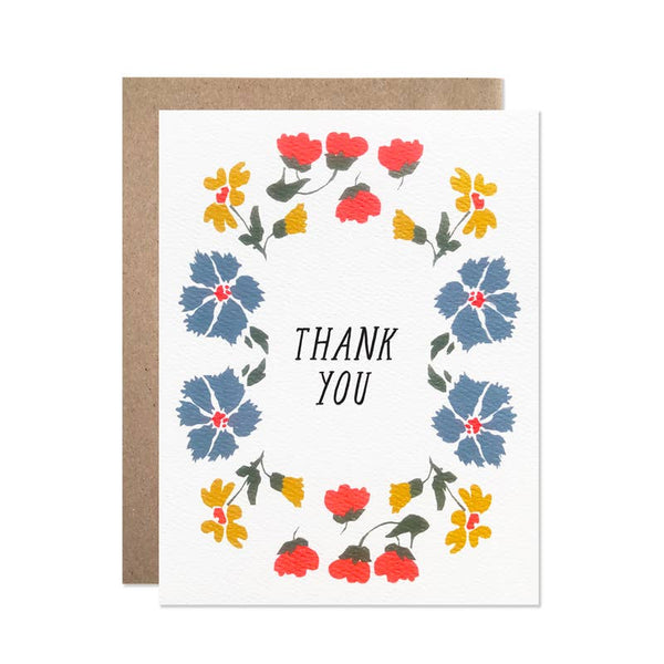 Thank You Cornflower and Neon Flowers Set Of 8