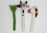 pencil topper felt unicorn cow and frog