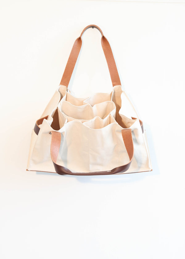 Market Sac Natural Canvas and Whiskey Tan