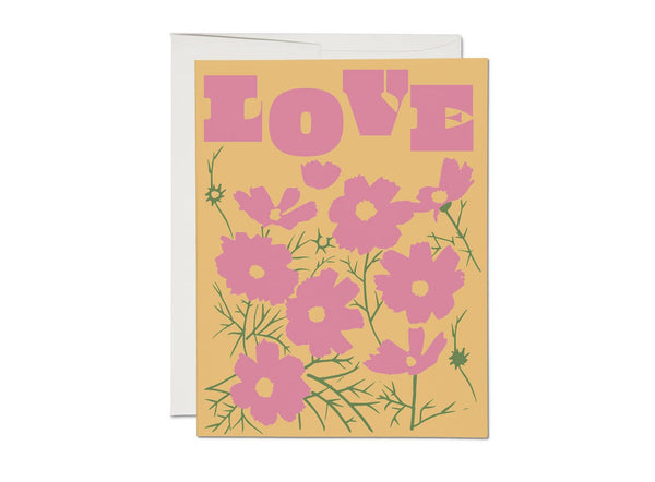 Love Pink Flowers Card