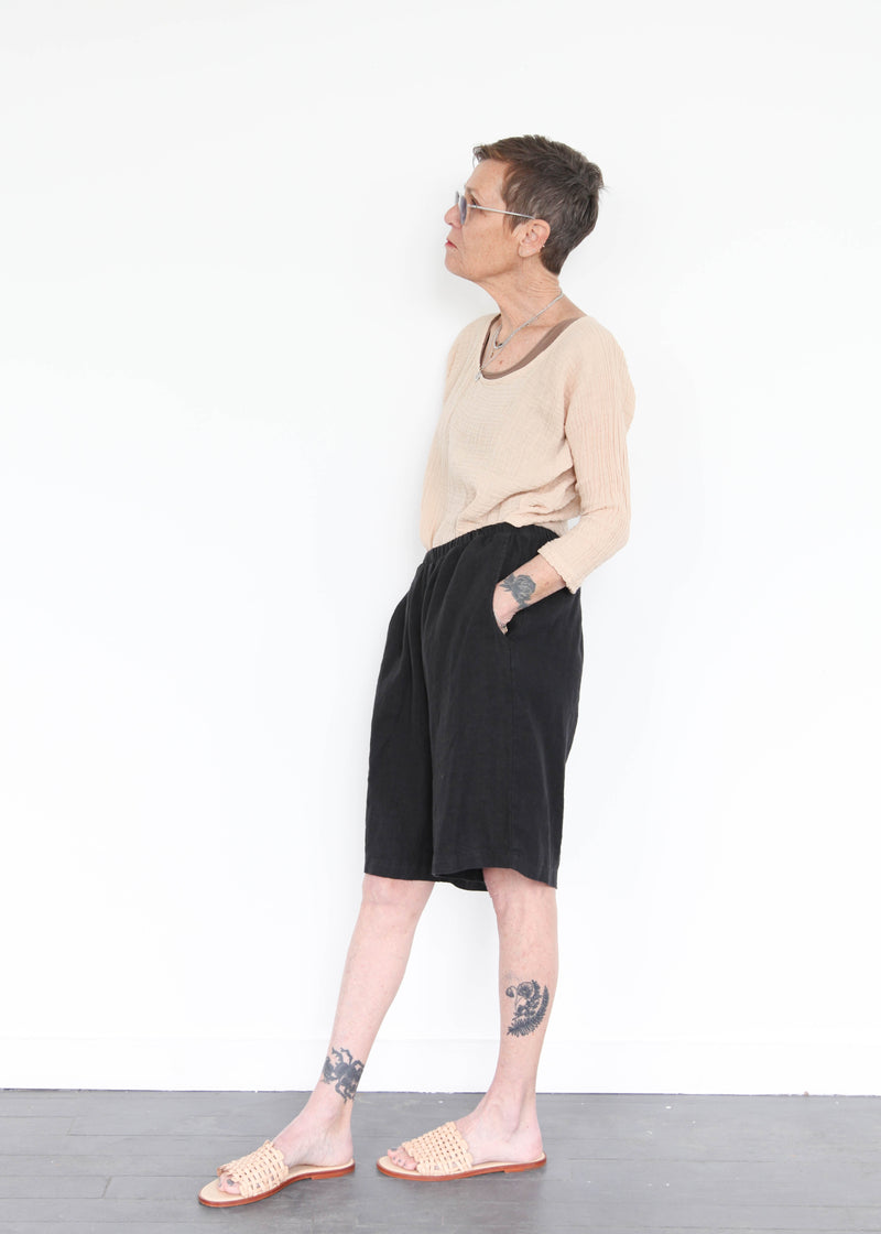 Sun Shorts Linen - Black