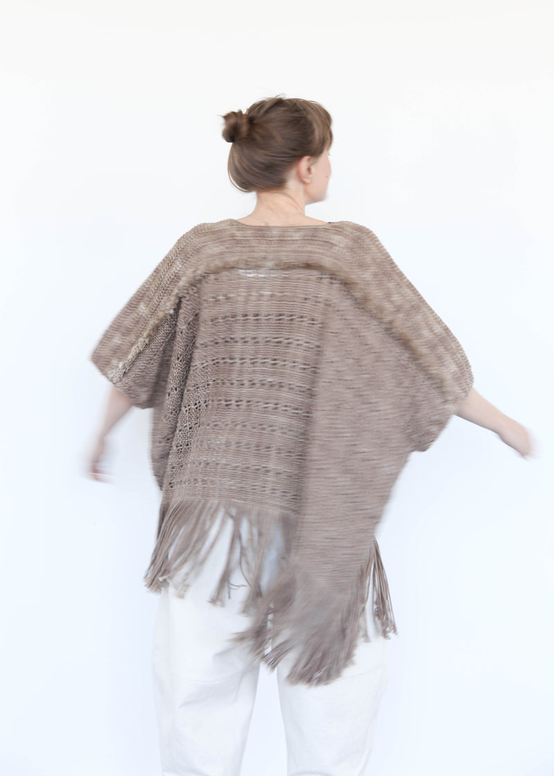 Handwoven Leno Top - Taupe