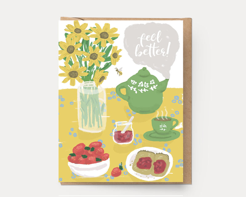Feel Better Table Greeting Card