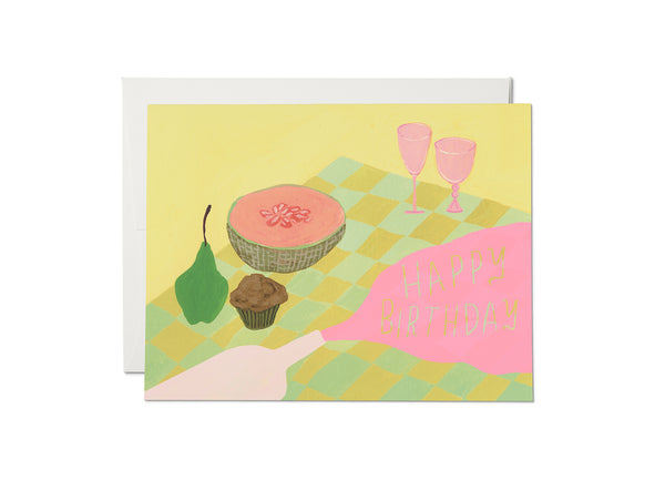 Spilled Wine Birthday Card