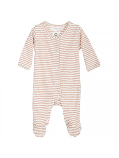 Newborn Stripe Suit - Clay/Off White P877