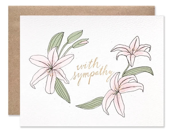 With Sympathy Lily Card
