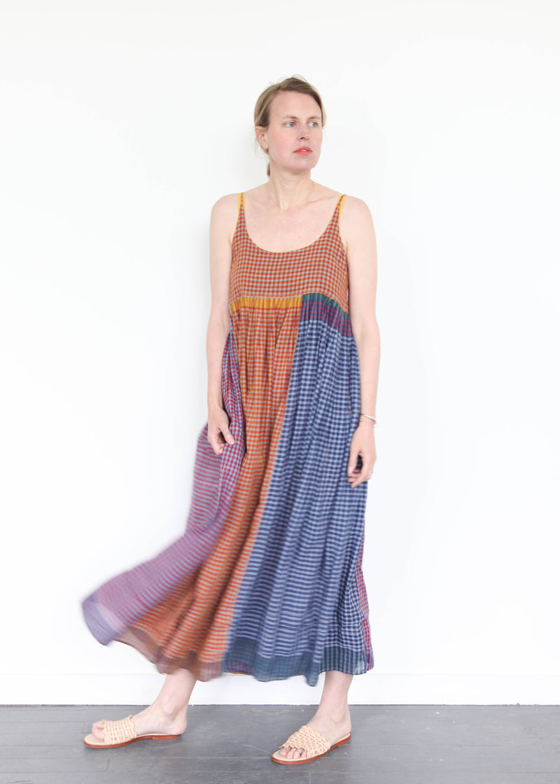 Rasa-135 Plaid Slip Dress