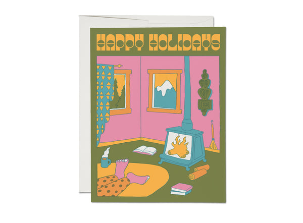 Happy Holidays Fireside Card