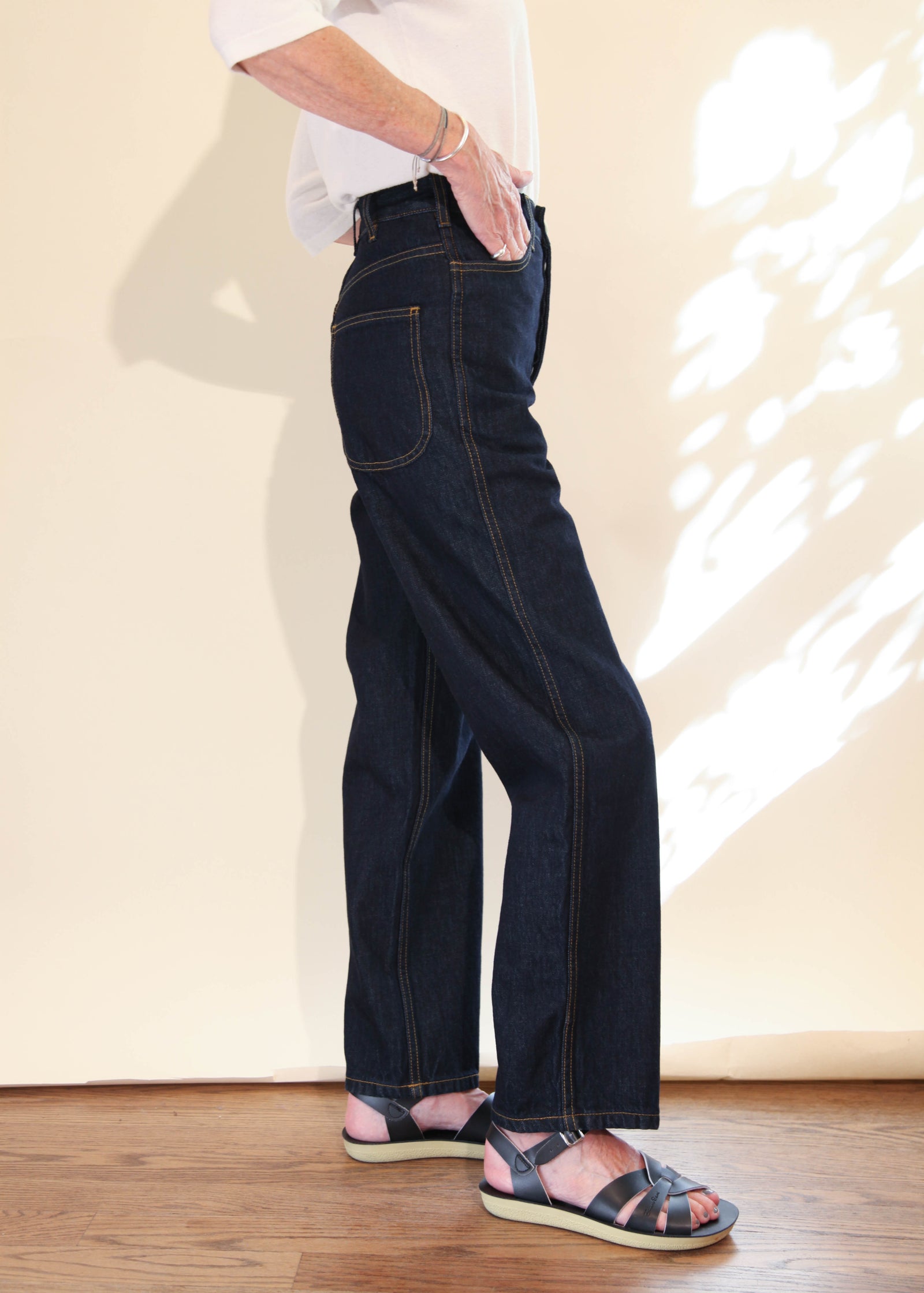 225's Jean - Dark Blue/Gold Stitch – Abigail Rose & Lily Too
