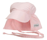 Kids Organic Flap Hat/Ties (UPF 50+) - Pastel Pink